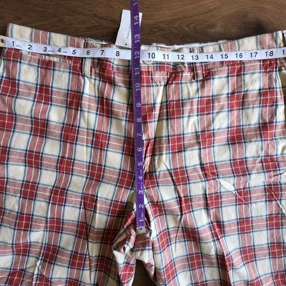 Banana Republic Mens Shorts Sz 38 Red Plaid Shorts Cotton Orange Preppy NEW - Picture 12 of 16